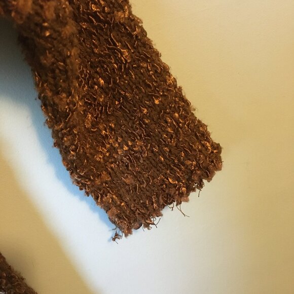 Y2K Cotton Fuzzy Fringed Knit Single Button Cardigan - Picture 7 of 15